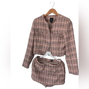 Wild Fable Pink Tweed Blazer and Short Set.